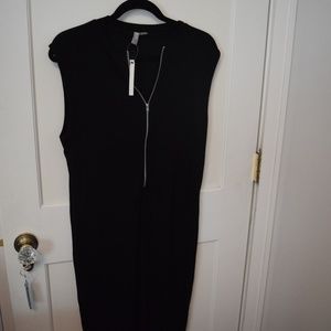 ASOS curve body conscious dress with high neck & silver zipper